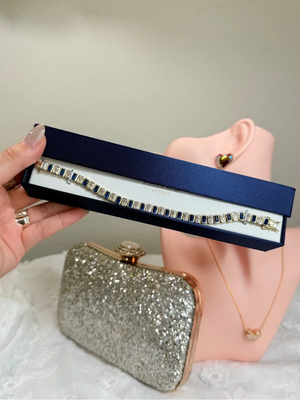 Stella & Ross | London - Navy and Gold Stone Tennis Bracelet With Zirconia